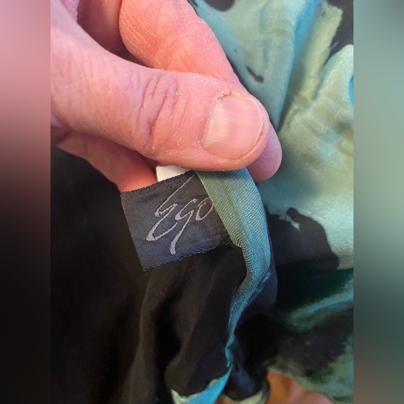 EGO ORIGINALS ART-T0-WEAR  SILK Velvet KIMONO Cardigan Green Black High Fashion - Picture 9 of 12